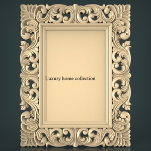 Unique wall <b>mount</b> wooden mirror <b>frame</b> featuring ethnic vintage inspired carved design for traditional interior decor - Product Image 6