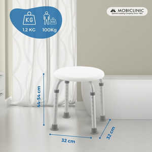 Tabouret de salle de bain réglable antidérapant blanc Mobiclinic Faro Equipement de sécurité - Product Image 4