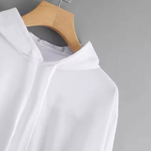 Jersey de alta calidad para entrenamiento de gimnasio, jersey de entrenamiento para correr, Tops cortos de Color sólido para mujer, sudaderas con capucha - Product Image 2