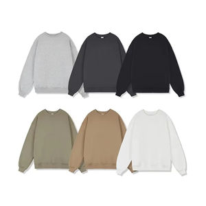 Sudadera Holgada Informal para Mujer, Cuello Redondo, Color Marrón, Blanco y Negro, Forro Polar de Invierno, Poliéster/Algodón - Product Image 1