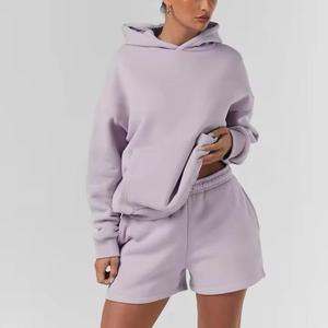 Conjuntos de pantalones cortos y sudadera con capucha para mujer a la moda: suaves y duraderos para ropa informal y atlética No - Product Image 1