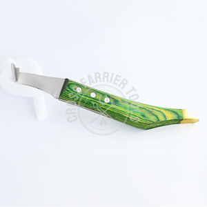 Hot Selling Farrier Tool veterinary hoof knife for Cattle Horses Hoof Cutter Green <b>Wooden</b> Handle cow hoof <b>trimming</b> knife - Product Image 5