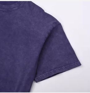 Haute qualité couleur unie cercle cou lavé à l'acide populaire personnalisé unisexe t-shirts impression personnalisée surdimensionné Boxy Fit t-shirts - Product Image 4