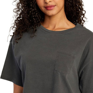 Camisetas cortas para mujer, medias mangas con diseño de cuello redondo, camisetas de verano hechas de algodón de Color sólido, Top corto - Product Image 6