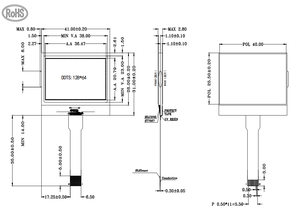OEM ODM 128x64 COG LCD-Modul 2 Zoll 128x64 COG-Display Kundenspezifische TN LCD 128x64 LCD-Bildschirme - Product Image 2