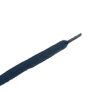 Venta al por mayor azul marino de alta calidad 10mm cuerdas deporte longitud poliéster plano personalizado zapatilla de deporte para la ropa
