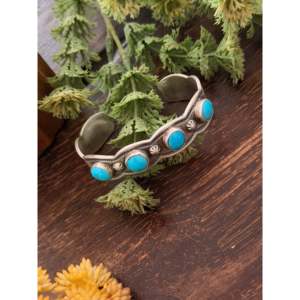 Benson Shorty Kingman Turquoise & Sterling <b>Silver</b> Fashion <b>Cuff</b> <b>Bracelet</b> - Product Image 4