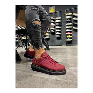 Chaussure décontractée à semelle haute 045 Bordeaux semelle noire - Product Image 1