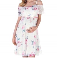 Robe de maternité et d'allaitement en mousseline de soie respirante, écologique, longue, sans manches, imprimée avec lettres, nouvelle collection été