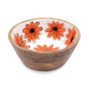 Cuenco decorativo grande bohemio con diseño de alimentos seguros con incrustaciones de cuencos de madera para comida o decoración. Cuencos de ensalada - Product Image 6