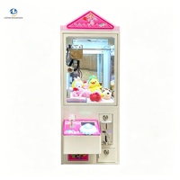 Machine à grue commerciale personnalisée, en forme de maison mignonne, couleur macaron, avec monnayeur, LED de bureau, pour animaux en peluche et cadeaux