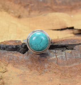 Turquesa 925 plata esterlina piedra preciosa redonda elegante joyería anillo Diciembre Mes piedra natal azul turquesa anillo regalo para ella - Product Image 4