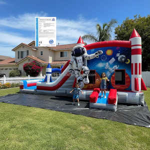Château Gonflable Commercial Bouncy Castle Slide Pool Combo Wet Dry avec Panier Basket Direct Usine - Product Image 1