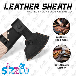 Custom Forged Carbon Steel <b>Axe</b> with Bearded <b>Axe</b> Rose Wood Tomahawk Premium Leather Sheath Viking Style-Gift - Product Image 6