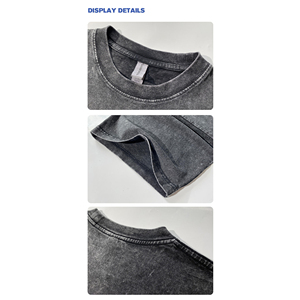 Servicio OEM Camiseta de talla grande para hombre 280 GSM 100% Algodón Casual O-cuello Gráfico personalizado Color liso Camiseta de gran tamaño Terry Fabric - Product Image 6