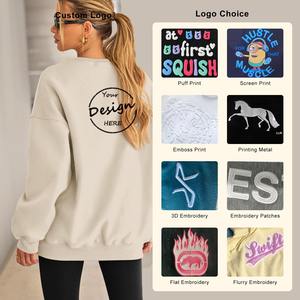 เสื้อสเวตเชิ้ตลำลองทรงโอเวอร์ไซส์ ผ้าฝ้ายคุณภาพสูง 350 GSM พิมพ์ลายพัฟฟ์ ปักลายตามสั่ง ผ้าฟลีซนุ่ม สไตล์ฤดูใบไม้ร่วง - Product Image 4