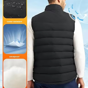 Chaleco Acolchado para Hombre, 100% Poliéster, Invierno, Casual, Transpirable, Personalizado, Alta Calidad, Cierre de Cremallera, Cuello en V, 220g, Tejido, al Mejor Precio - Product Image 1
