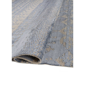 Alfombra Kavi Rosa y Morada, Tejida a Mano con Lana y Seda de Bambú, Diseño Geométrico 3D Rectangular para el Hogar, Modelo ESRM-663(Fr) - Product Image 2