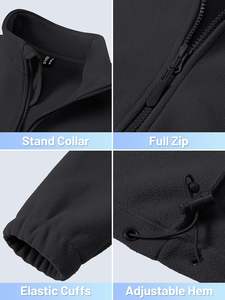 2024 chaqueta de invierno Polar suave con cremallera para mujer, chaqueta transpirable de algodón ligero con bolsillos estampados para exteriores, chaqueta de talla grande - Product Image 4