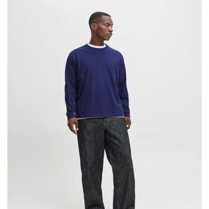 Men's Custom Logo <b>Tshirts</b> Plain Streetwear Oversized Rib Crewneck Heavyweight Cotton Tee Shirt Wholesale <b>Long</b> Sleeve Customized - Product Image 6