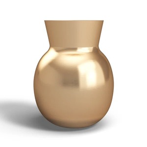 Vase à fleurs minimaliste fini or avec design de pot, parfait pour les centres de table contemporains et les coins de réception de bureau - Product Image 1