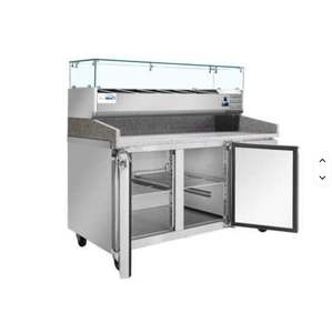 Équipement de réfrigération Kit-chen, station de préparation de pizzas avec plateau en granit de 59 pouces, support pour récipients à condiments en acier inoxydable, garantie de 3 ans - Product Image 3