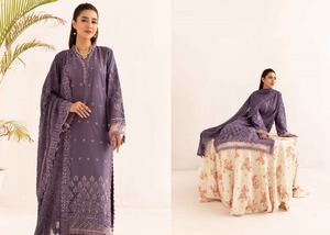 Alta calidad pakistaní Shalwar Kameez señoras bordado algodón/trajes de césped calidad de exportación de verano - Product Image 3