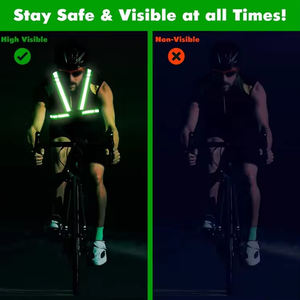 เข็มขัดนิรภัยสะท้อนแสงแบบปรับได้น้ำหนักเบาสำหรับการวิ่งตอนกลางคืน เดิน ปั่นจักรยาน เพื่อความปลอดภัยส่วนบุคคล - Product Image 5