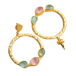 Pendientes de Perlas de Latón al por Mayor, Diseño de Piedra Natural en Bruto, Acabado de Latón Satinado, Hipoalergénicos, Listos para Usar, Envío al por Mayor - Product Image 4