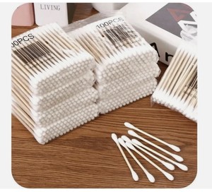 100 Hisopos de Algodón Suaves para Oídos y Maquillaje, de Doble Punta, de Madera, para Limpieza - Product Image 2