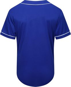 Ensemble de vêtements de baseball et de softball en polyester respirant Fabricant personnalisé Bleu avec maillot de baseball uni à fines rayures blanches - Product Image 2