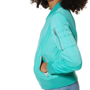 Blouson aviateur de couleur unie coupe-vent chaud pour l'hiver respirant manches longues coupe décontractée blouson aviateur pour femmes - Product Image 4
