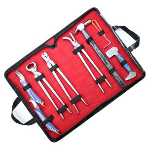 High Quality Farrier Hoof Nippers and Driving Hammer Curved Blade Knife <b>Wooden</b> Handle Nonslip Professional Stainless Steel - Product Image 1