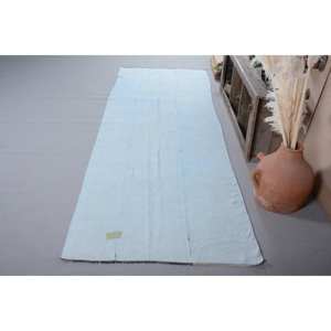 พรมตุรกีโบราณแบบทันสมัย4.1 x 12.8ft สีน้ำเงินวัสดุขนสัตว์วิสคอสพร้อมยางรองสำหรับห้องนั่งเล่นห้องโถง - Product Image 2