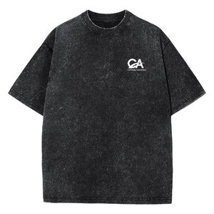 Camiseta de algodón lavado extragrande para hombre, estilo casual, de peso pesado - Product Image 1