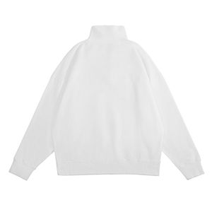 Sweatshirts unisexes surdimensionnés d'hiver personnalisés hommes de grande taille col montant blanc fermeture éclair motif imprimé coton uni approvisionnement en vrac - Product Image 3