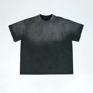 T-shirt unisexe personnalisé en coton tricoté 100 % doux, décontracté et oversize, style urbain, séchage rapide, respirant, conception OEM en gros avec poche - Product Image 1
