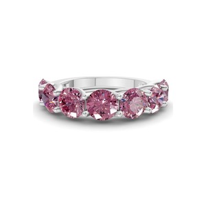 Timeless Purple Round Band Lab Grown Diamond 1.00 Ct Tw 14K Solid Gold Purple Color VS Clarity 7 Diamond Deep Regal Fancy Hue - Product Image 1