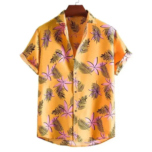 100% algodón, camiseta para hombre, ajuste holgado, conjuntos de camisa hawaiana estampada Casual para hombre, camisa hawaiana de verano estampada de manga corta para hombre - Product Image 6