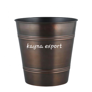 Maceta colgante de metal, maceta de metal, Cubo de flores de cobre, maceta con acabado antiguo, tamaño personalizado, maceta de metal de estilo Vintage - Product Image 1