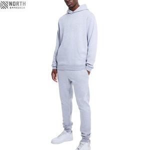 Conjunto Deportivo de Invierno para Hombre de Alta Calidad, Talla Grande, Transpirable, 100% Algodón, Sudadera con Capucha y Pantalones Deportivos con Cintura Elástica - Product Image 1