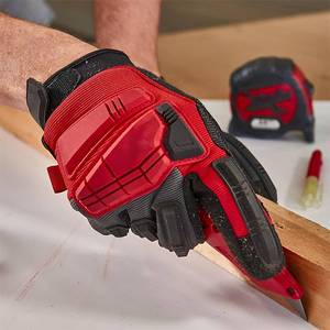 Gants en cuir d'impact en caoutchouc TPR rouge noir ANSI CUT gants de niveau 5 gants de résistance à l'impact de sécurité du pétrole et du gaz Logo personnalisé - Product Image 2