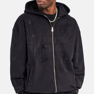 Hommes Hiver Solide Imprimé Strass Survêtement Haute Qualité Respirant Léger Polyester/Coton Durable - Product Image 3