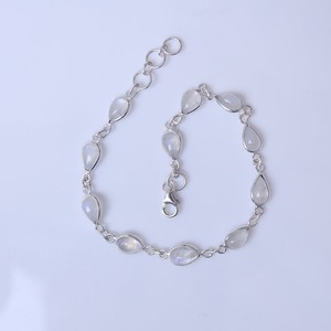 925 <b>Solid</b> Stone Perfect Fashion Best Quality <b>Bracelet</b> 925 Sterling <b>Silver</b> Handmade Gemstone Moonstone Spinner <b>Bracelet</b> Jewelry - Product Image 2