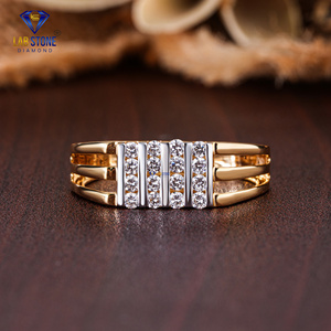 Anillo de oro amarillo con diamante de corte redondo TDW 0,40 de Lab-Stone/Anillo de diamantes de lujo/Color DE LA EF-VS - Product Image 1