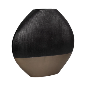 Faceted <b>Black</b> Geometric Metal <b>Vase</b> with Aluminum Decorative Accent with Matte Finish for Luxury Contemporary Home Decor - Product Image 6