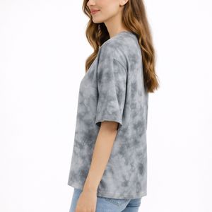 T-shirt oversize tie-dye pour femmes, décontracté, coupe ample, manches courtes, en coton, personnalisable, OEM, t-shirt vierge pour femmes - Product Image 5