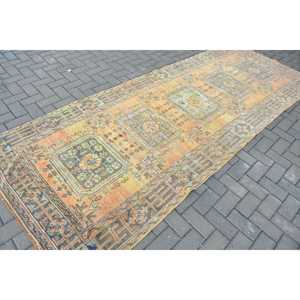 พรมวินเทจขนาด 4.2x11.1 ฟุต สีส้ม พรมโมร็อกโกตุรกี ทำจากขนสัตว์ - Product Image 2