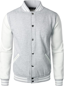 OEMODM Custom Embroidered Men's Baseball Letterman Varsity men's Jacket Cotton Solid Stand Collar Wholesale <b>Screen</b> Printing - Product Image 4