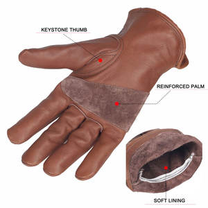 Gants d'été Gants de conducteur en cuir confortables pour la sécurité des mains Gants de conducteur en cuir de vachette. - Product Image 2